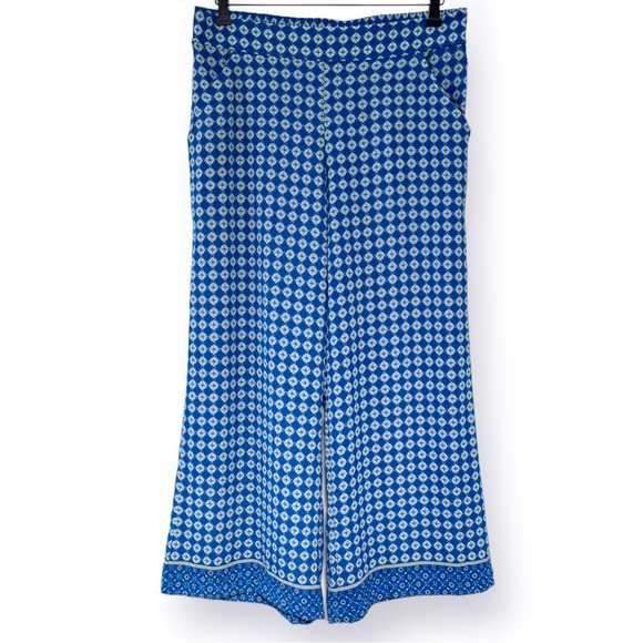 NEW Max Studio Crepe Crop Pant Wide Leg Pockets Back Elastic Waist Woven Fabric - Picture 6 of 13